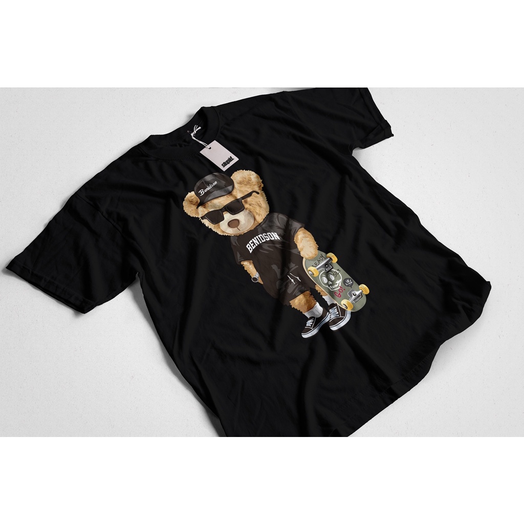 Tshirt Baju Kaos distro BENIDSON SKATER BEAR / Kaos Distro Pria Wanita