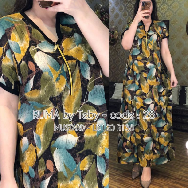 DASTER ARAB TEBY RUMA SERIES RAYON VISCOSE BIG SIZE BY TEBY ORI-MUSTARD 028