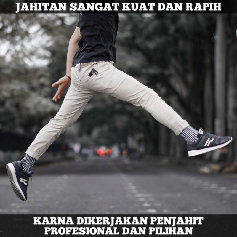 Celana Panjang Reguler Chino/Cino/Chinos Pria/Cowok Standar - Krem(Cream)/Abu(Grey)/Hitam(Black)