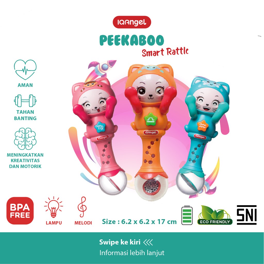 IQANGEL Peekaboo Smart Rattle Mainan  Bayi  Edukatif 