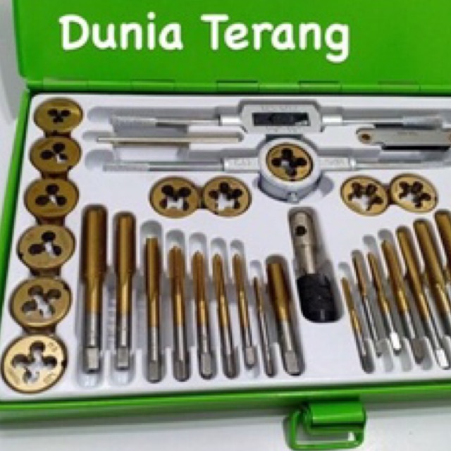 Tap And Dies TEKIRO 40 pcs - Alat Snai dan Tap Ulir Baut Set 40pcs - Alat Tap Senai 40pc GT-TD1726