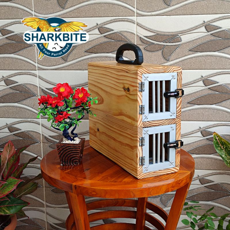 Box Kayu Free Fly Travel Box Burung FF Ukuran Medium Tingkat 2