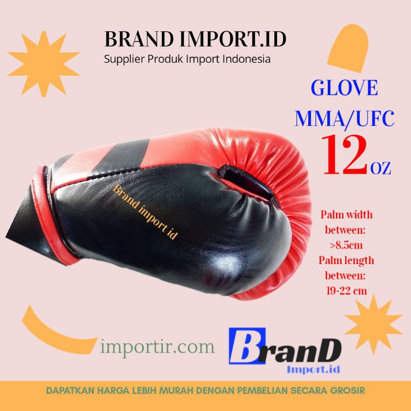 BNPRO Sarung Tangan Tinju MMA UFC Boxing Muay Thai Leather Glove 12 OZ