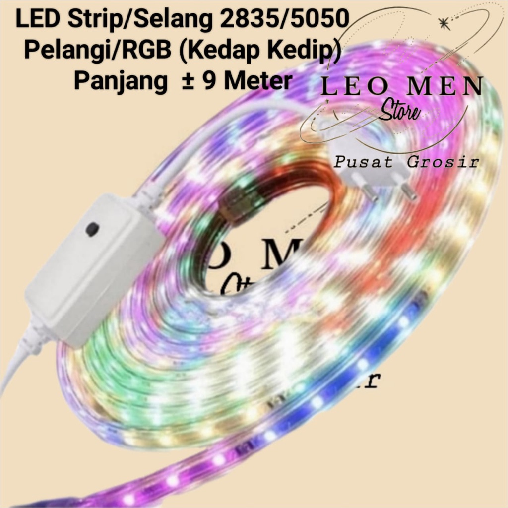 Lampu Led Strip RGB~Lampu Led Selang RGB~Rainbow~Kedap kedip~10Yard