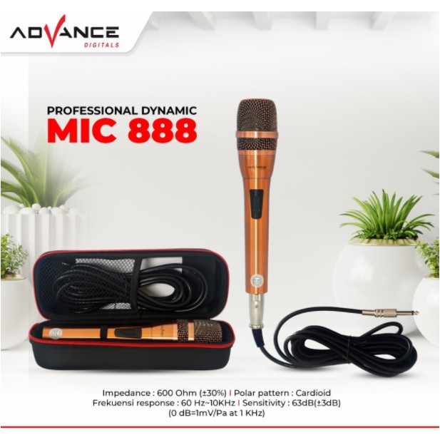 Advance Mic Microphone Kabel MIC 888 Professional Dynamic MIC-888