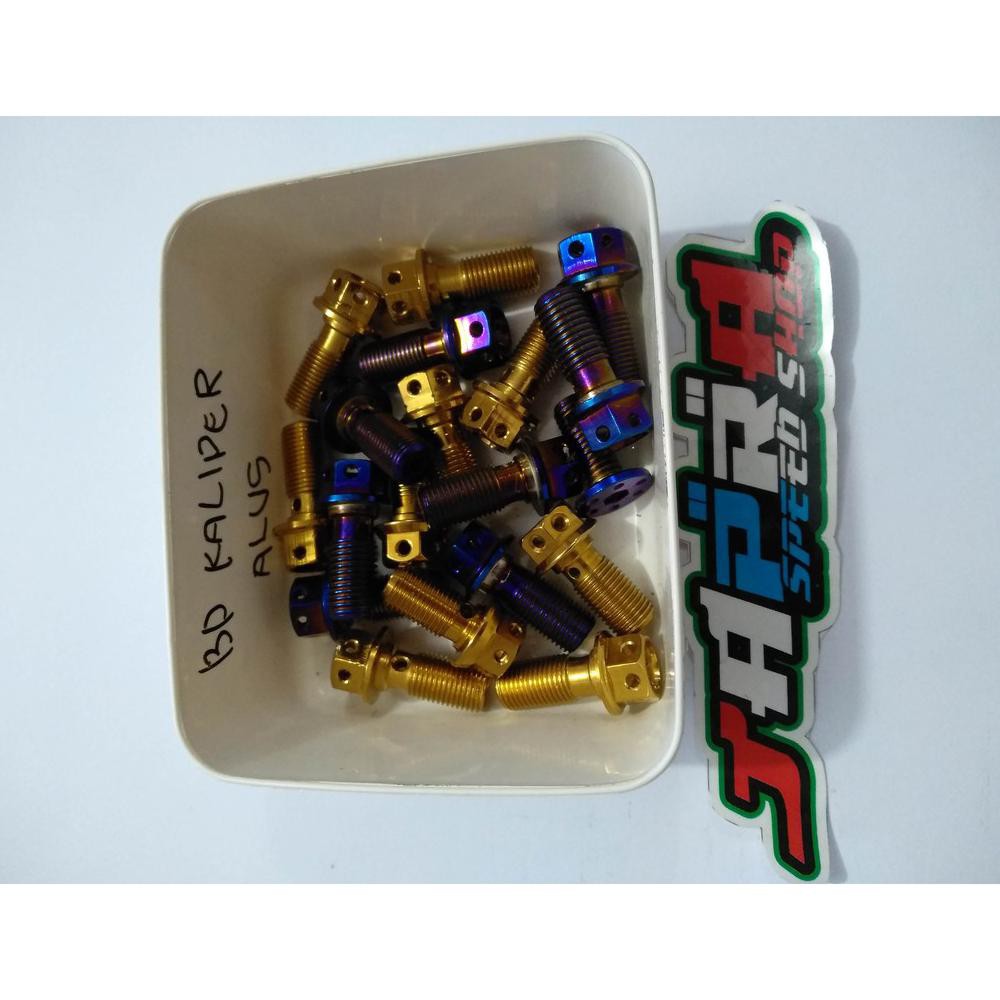Baut Kaliper Gold Blue Kasar Halus Probolt Baut Probolt Selang Rem Kaliper Variasi Terbaru.