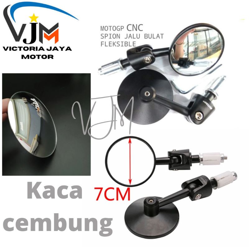 Spion Jalu Bulat Kecil Kaca Cembung Flexible Nmax Beat Vario Aerox Scoopy Fino Mio/ Universal Motor