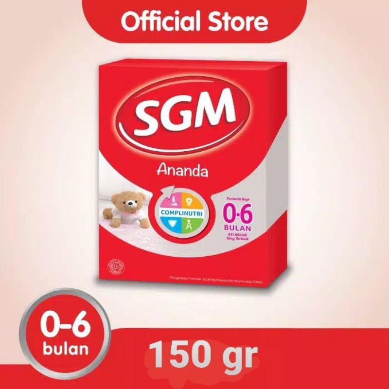 susu bayi SGM Ananda complinutri(0-6 bulan)susu formula bayi 150gr
