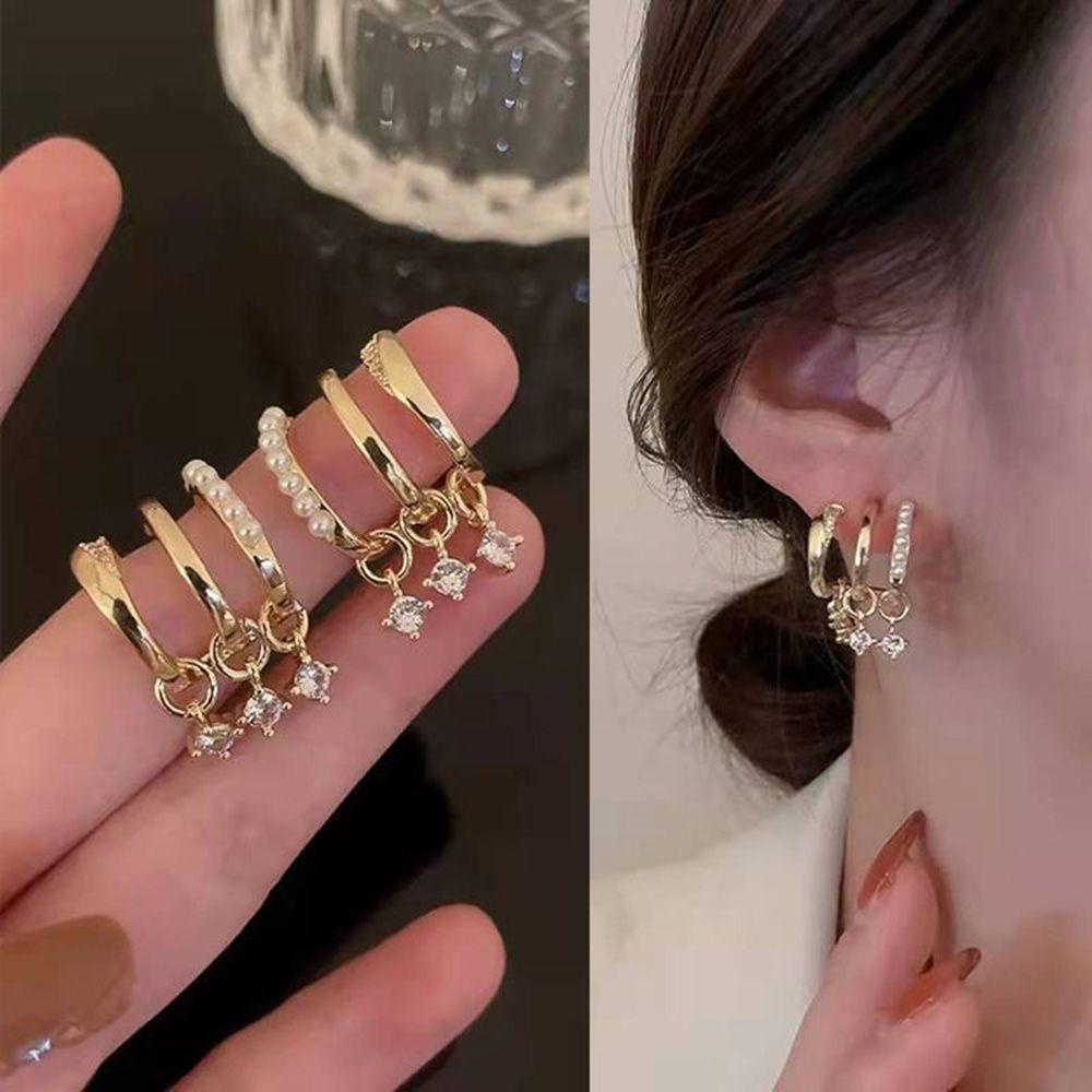 Lily Peal Telinga Baris Trendi Wanita Jewellry Gadis Aksesoris Berlian Stud