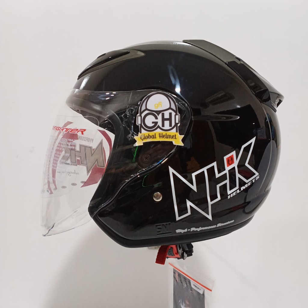 HELM HALF FACE NHK R6 NHK R-6 SOLID POLOS BLACK