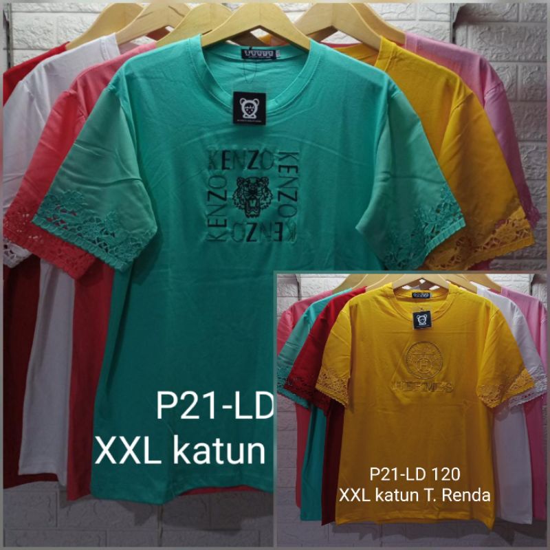 KAOS CATTON COMBED JUMBO tangan border XXL