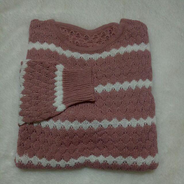 Atasan wanita Baju Rajut ZIGGY TRIBAL - Sweater Stripe ZIGGY SALUR TEBAL-DUSTY