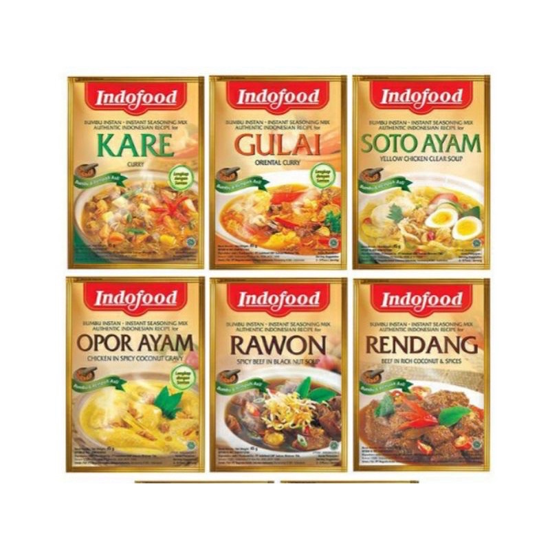 

PASAR ONLINE MURAH - BUMBU JADI INDOFOOD KARE / OPOR / RENDANG / GULAI / RAWON 45GR