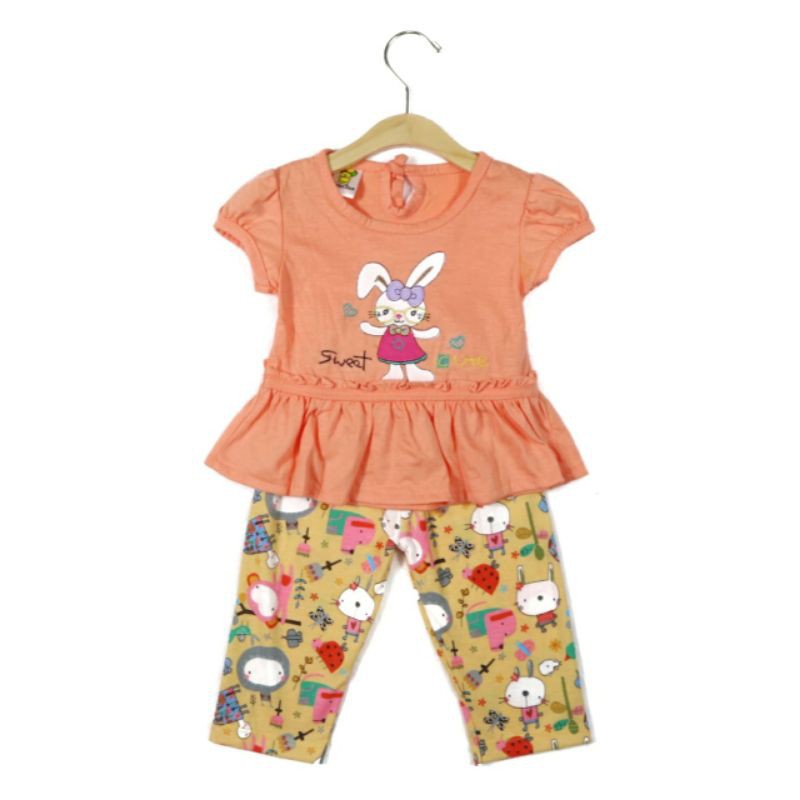 SETELAN FASHION PAKAIAN BAJU ANAK PEREMPUAN 1 TAHUN MOTIF BUNNY