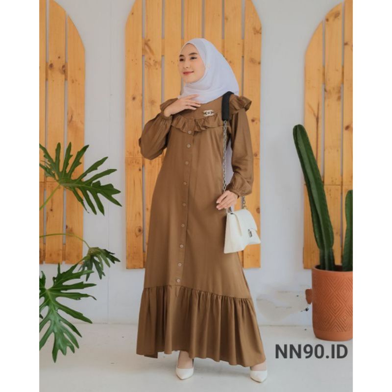 MOLLA DRESS-GAMIS MUSLIMAH TERBARU-KRINKEL AIRFLOW PREMIUM