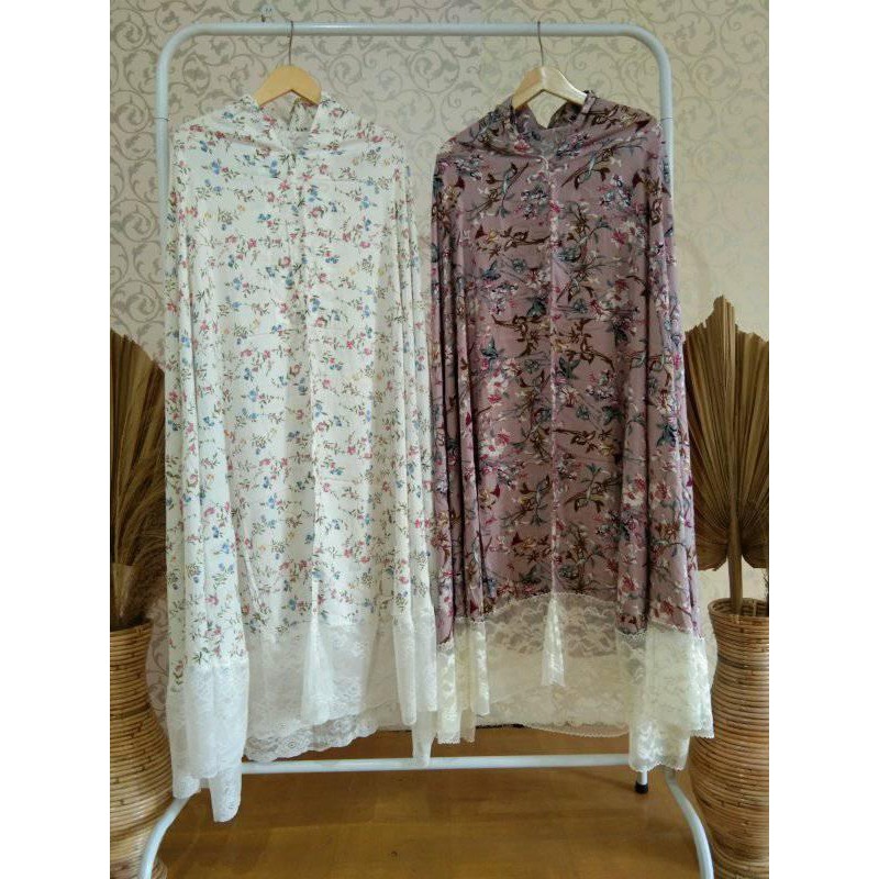 Mukena Rayon Motif Bunga Renda Trendy Murah
