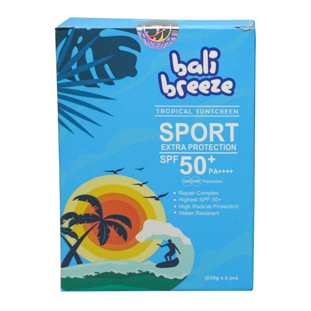 BALI BREEZE Sunscreen SPORT Sachet 10gr ( 1 BOX ISI 5 SACHET )