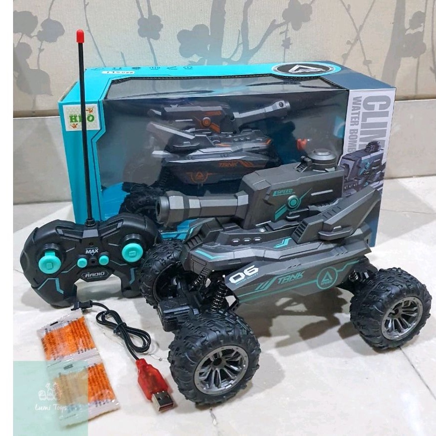 COD Mainan RC Remote Control Mecha Tank Bisa Nembak Baterai Charge 318-4