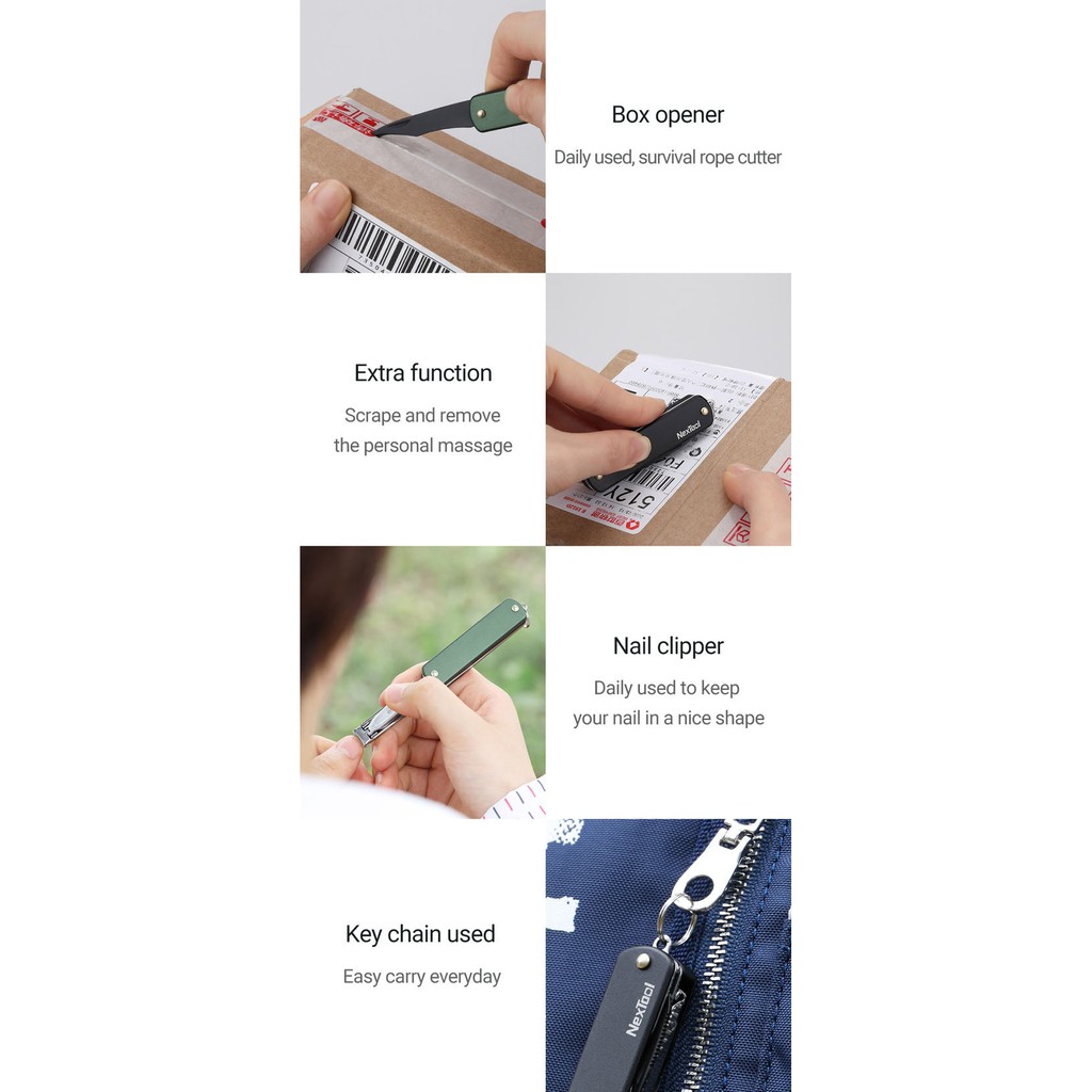 XIAOMI NEXTOOL KT5503B - Outdoor Multifunctional Nail Clipper 6 in 1