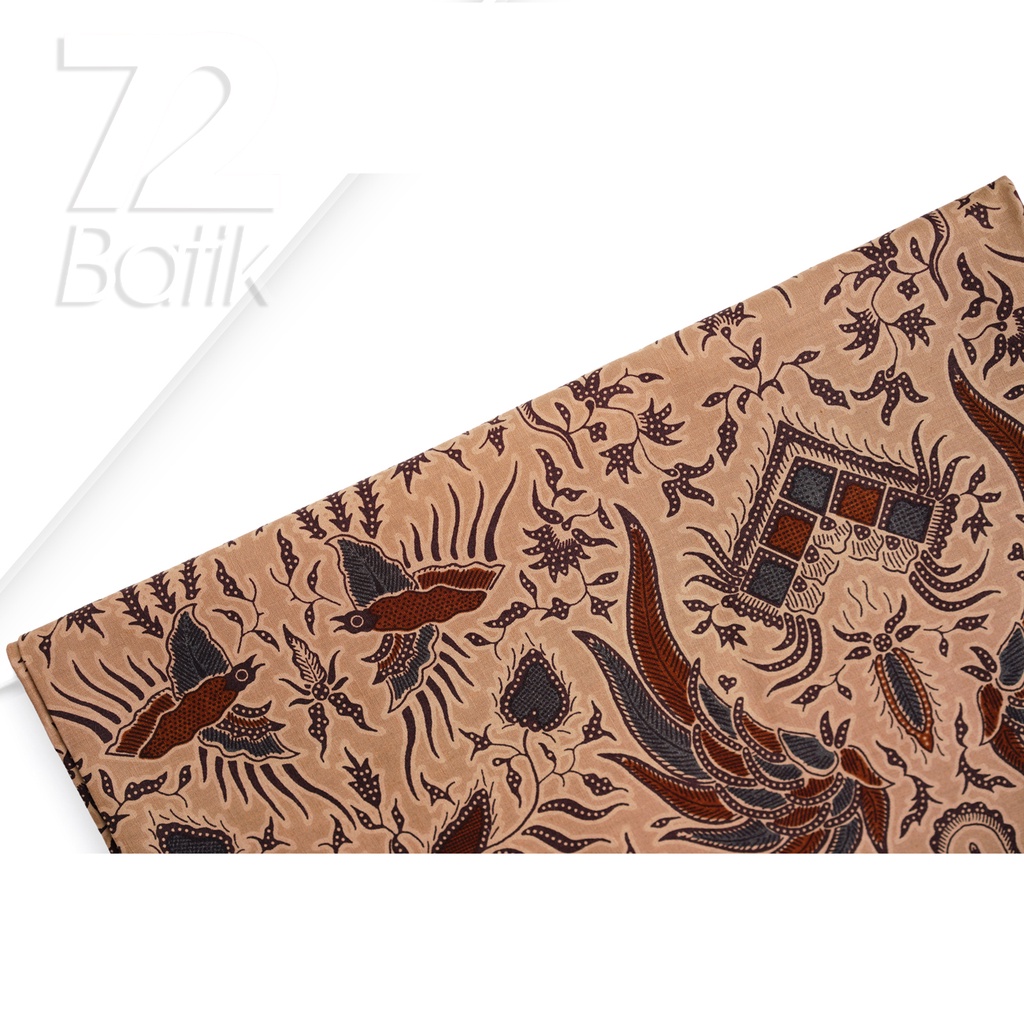 BAHAN BATIK PREMIUM Katun Motif Sayap Warna Cream 722128 Cap 72 Jarik Jarit Samping Kebat Panjang Batik Katun Modern Premium Bahan Seragam Batik Pernikahan Kantor Keluarga Murah Kamen Jadi Batik Bali Lembaran