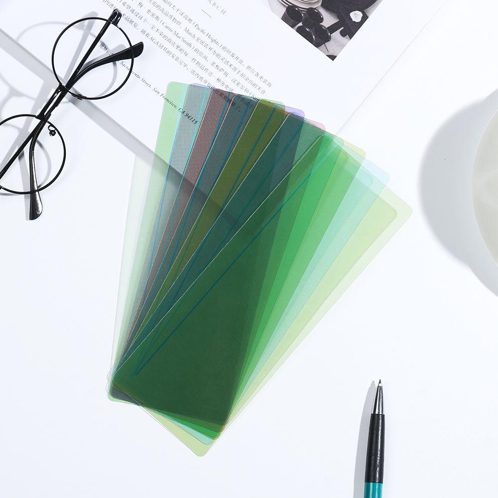 Top 8pcs / Set Pembatas Buku Portable Bahan Plastik PVC Warna-Warni