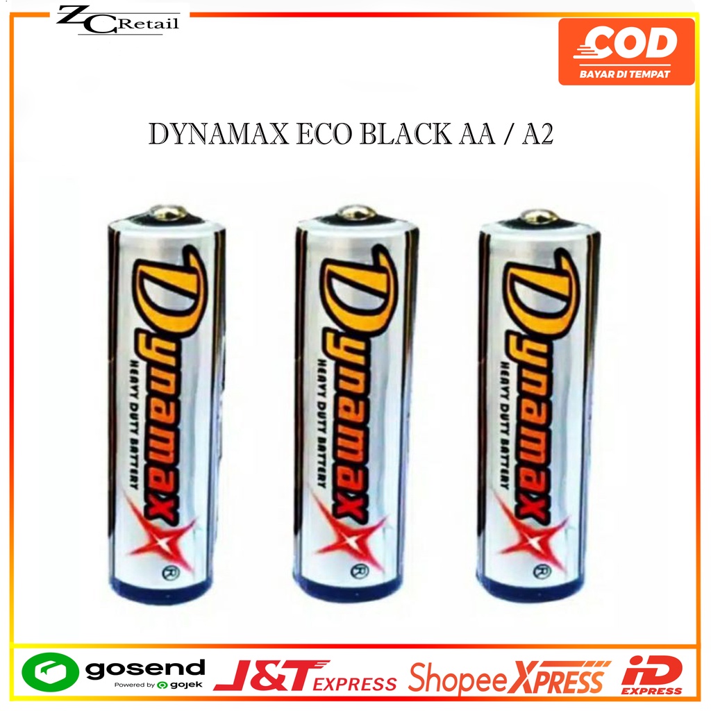 Dynamax  Baterai Batrai Baterry Power AA A2 Abu Eco Black 1.5 Volt Remote TV AC JAM