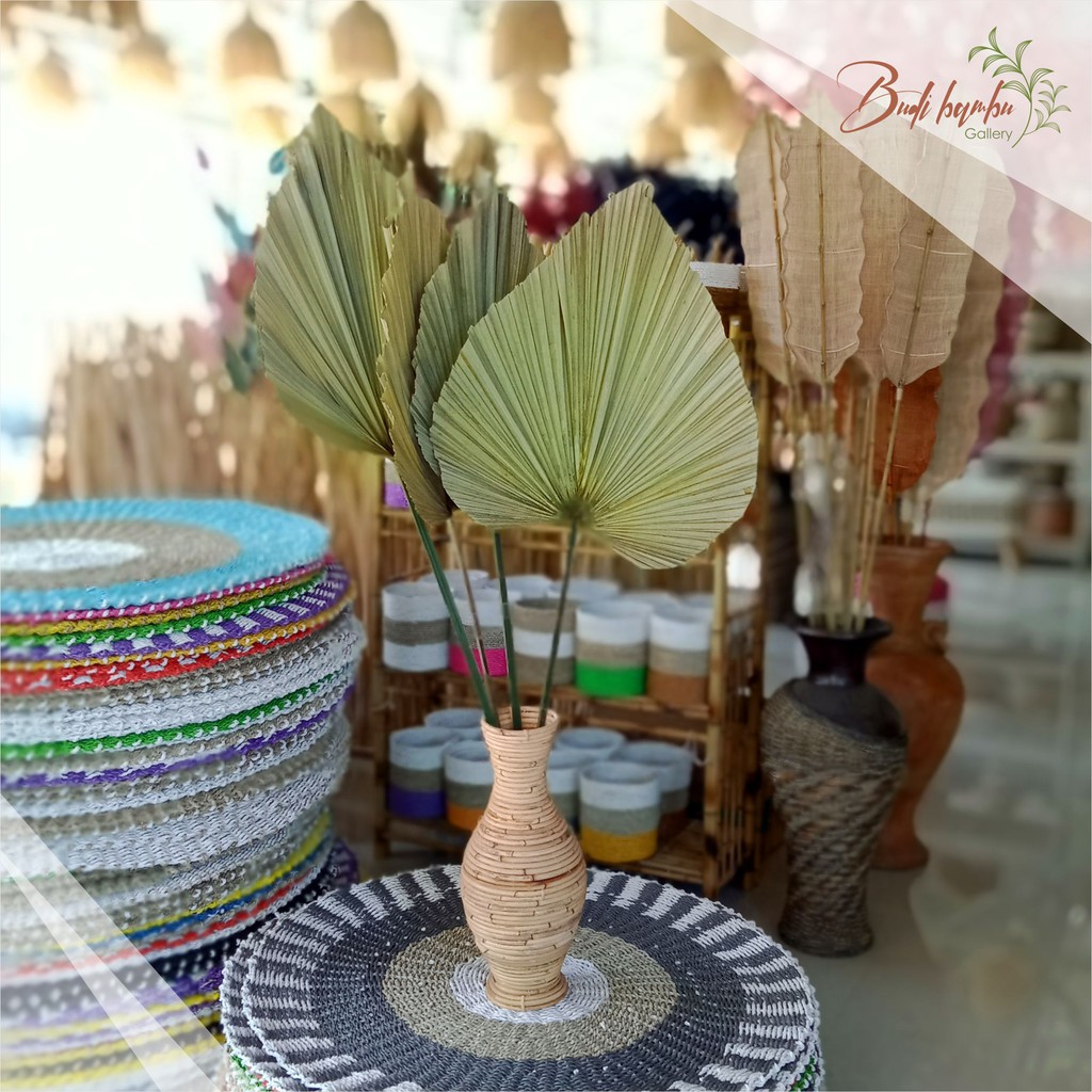 DEKORASI RUMAH STICK DAUN PALEM KERING HIASAN RUMAH DAUN PALEM RUSTIC UKURAN M MURAH