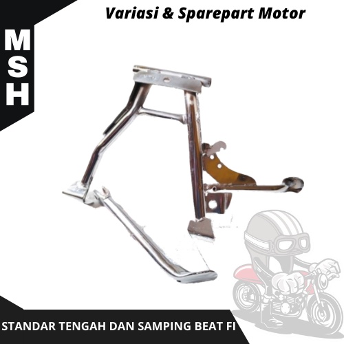 Standar Tengah Beat FI Crome Standar Samping Beat FI Ring 14 Plus Per Bahan Pipa Besi Tebal High Qua