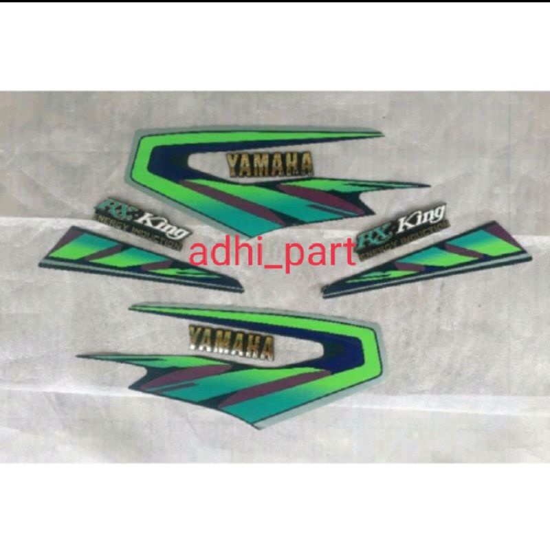 paket striping rx king tahun 1997 hijau komplit emblem tangki + box aki