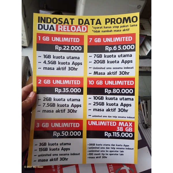 

Cetak poster A3 poster harga paket indosat promo