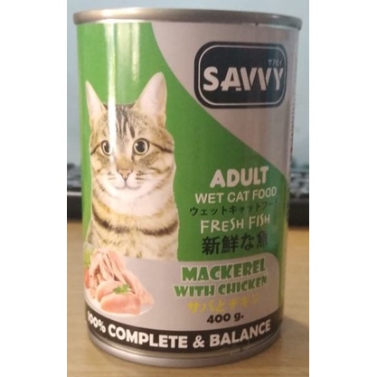 Savvy 400gr makanan basah kalengan kucing Daging Tuna