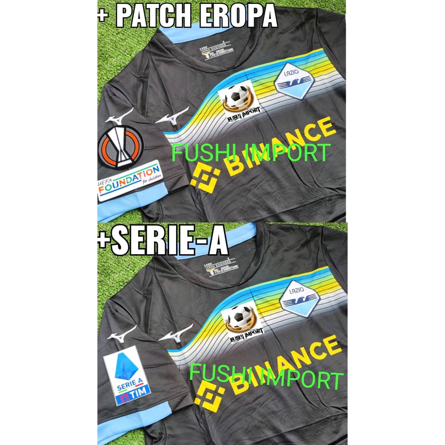 Jersey Baju Bola SS Lazio Macron Away Full Patch 2022 2023 Grade Ori