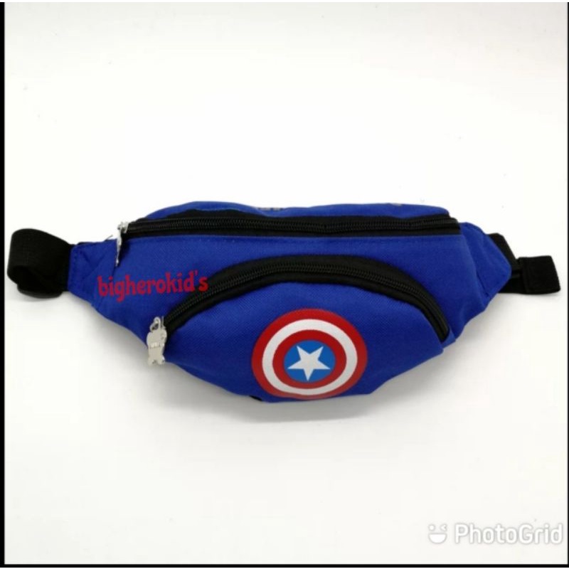 Tas Pinggang Anak/ Tas Selempang Waistbag Captain Amerika