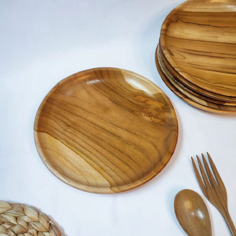 Piring kayu Jati 20 cm