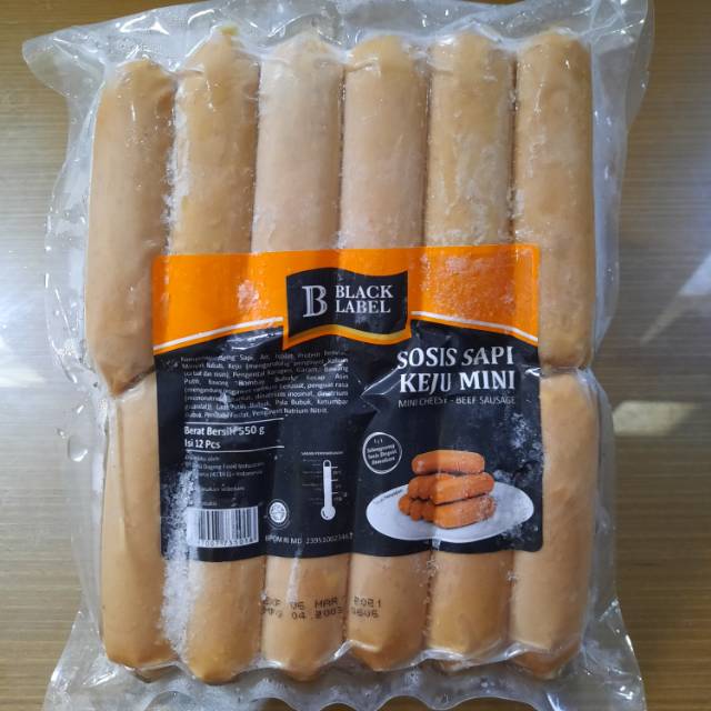 Black Label sosis sapi keju mini 550gr
