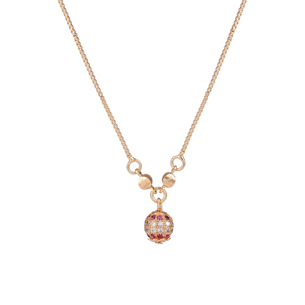 ✅COD✨Kalung Korea Titanium Fashion Bola Liontin Aksesoris Kalung Hijab Wanita Perhiasan Emas D103