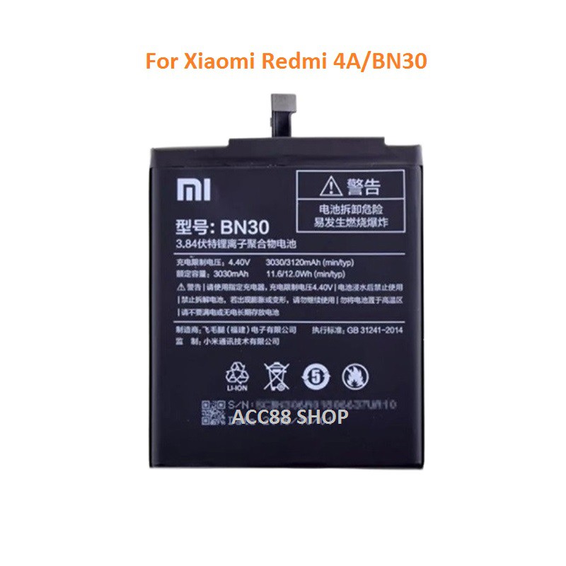 Batre battery batere baterai original Xiaomi BN30/Redmi 4A Acc