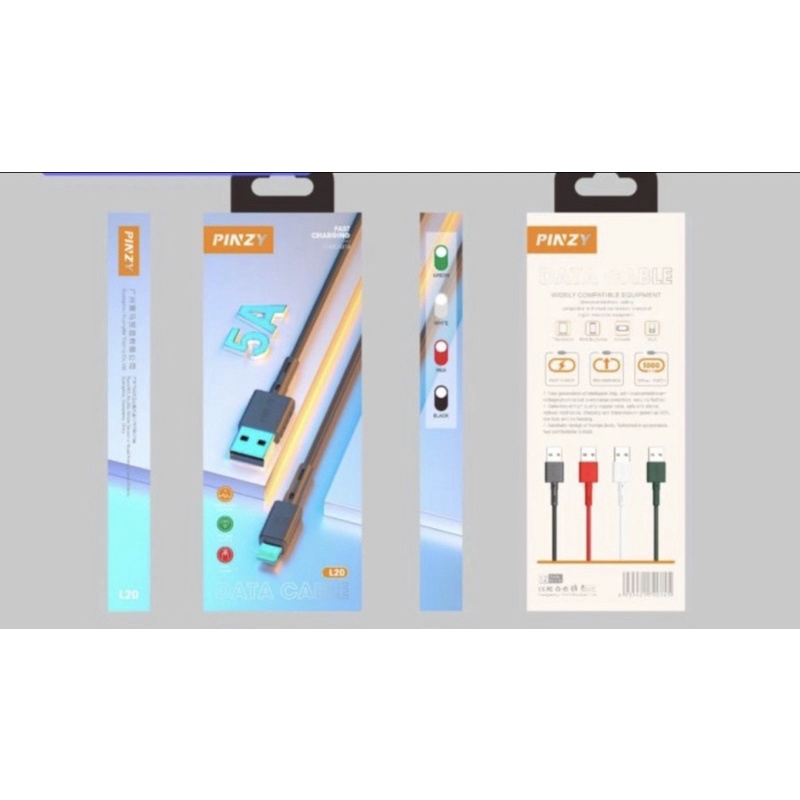 Kabel Data PINZY L20 Type Lightning Fast Charging Panjang 1 Meter - Kabel Fast charging L20