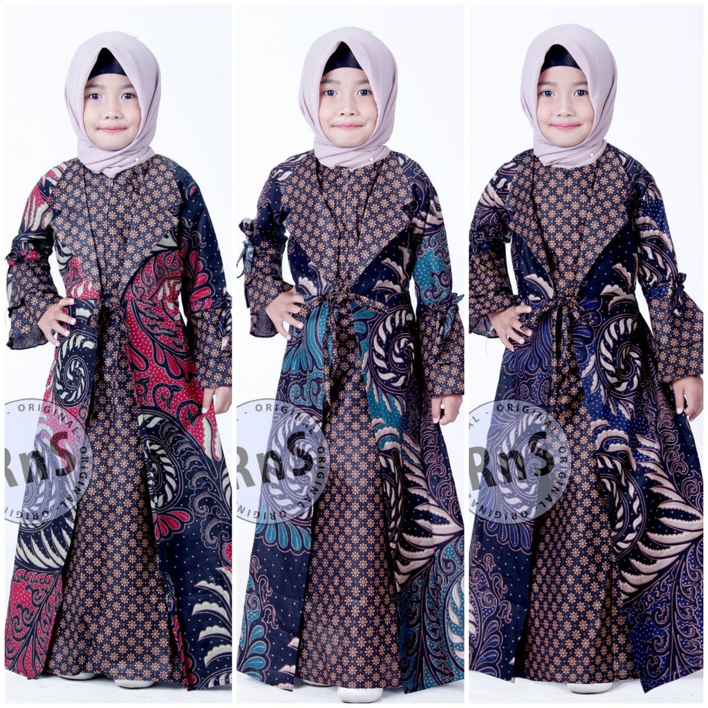 Gamis Batik Anak Dress Anak Batik Busana Muslim Batik Setelan Muslim Anak Shopee Indonesia