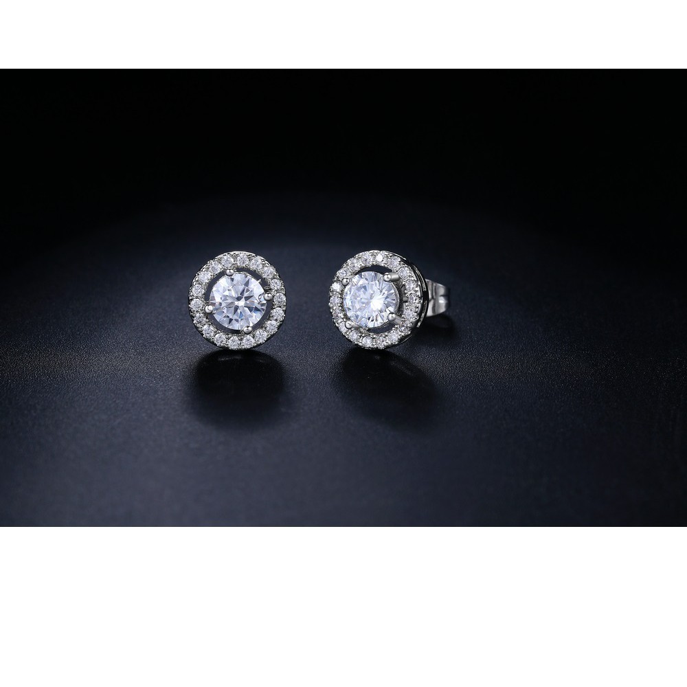 Anting Wanita Berlian Diamond Zirconia Perhiasan Silver Perak JA-009