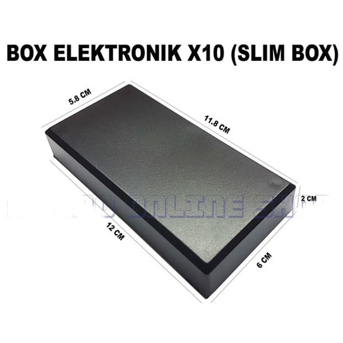 Box Project X10 Hitam Plastik 120x60x20 mm Case Enclosure Elektronik