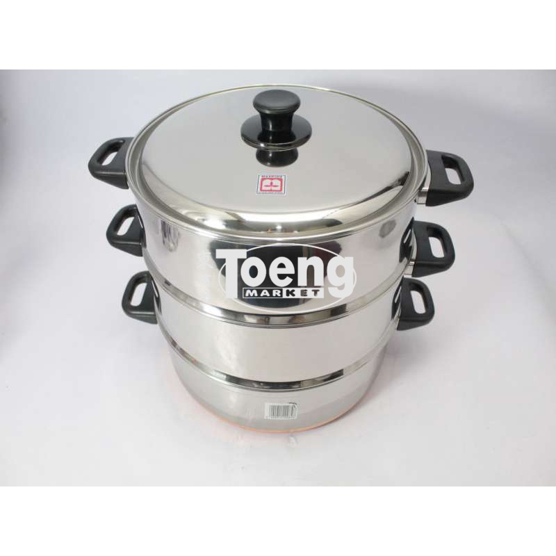 LANGSENG OROZETA 33CM SUSUN 3 SS / KUKUSAN 3 SUSUN STAINLESS MASPION