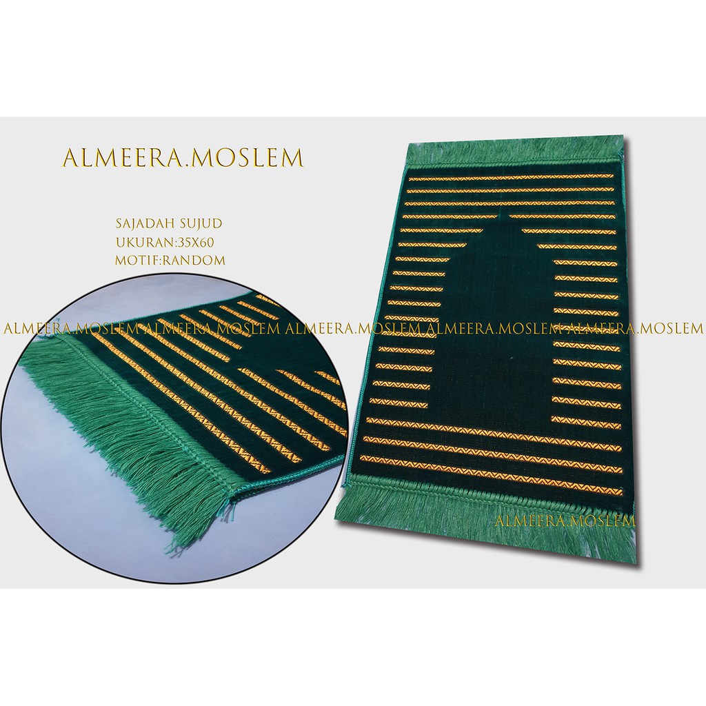 Sajadah Sujud Impor Turkey Ukuran 35x60 cm Bahan Super Halus Perlengkapan Muslim By Almeera.Moslem