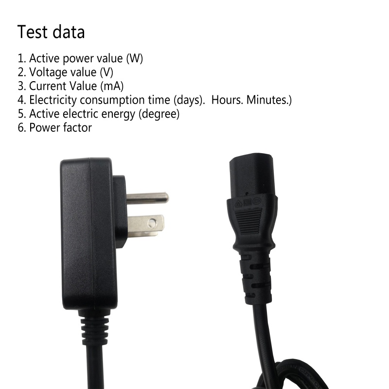 Btsg Kabel Monitoring Power Plug Digital Untuk Smart Socket Tester Detektor Daya Arus Tegangan US Versi 3Pin Data Dete