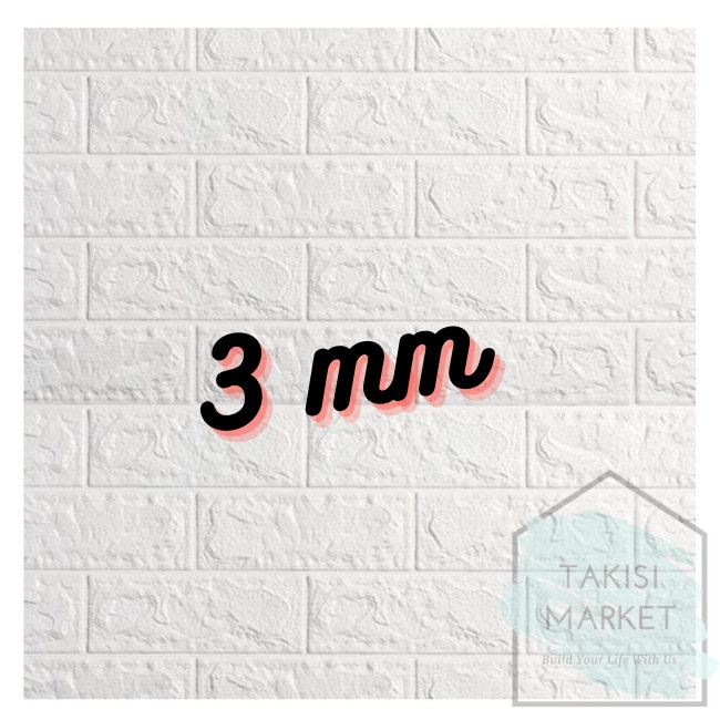 Wallfoam Dinding 3D Motif Batu Bata Putih - Dekorasi Wallfoam - 3