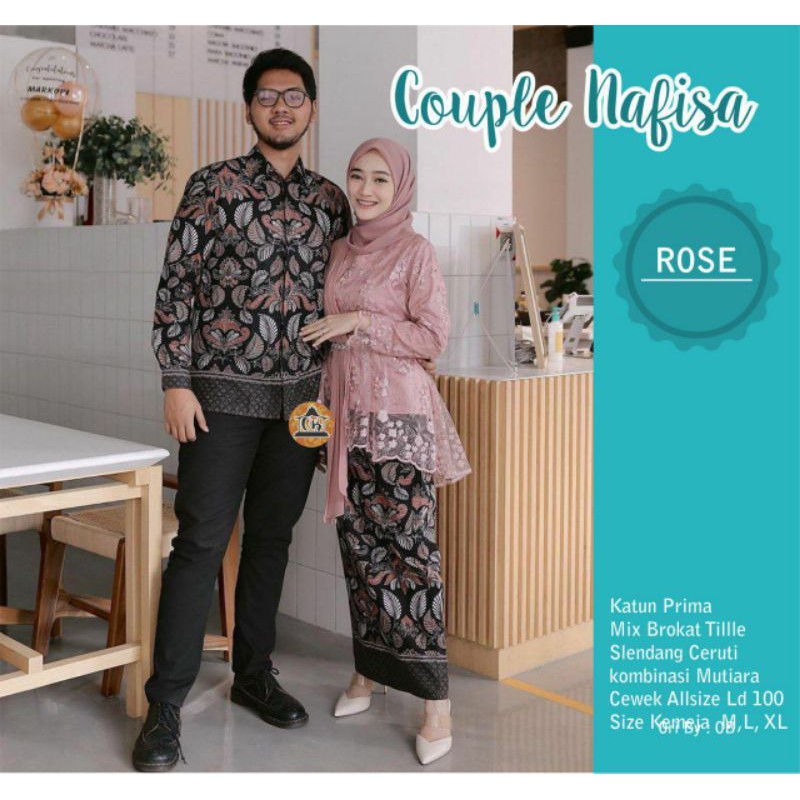 [Rose] Set Kebaya Couple Tunangan Lamaran Wisuda-Couple rose