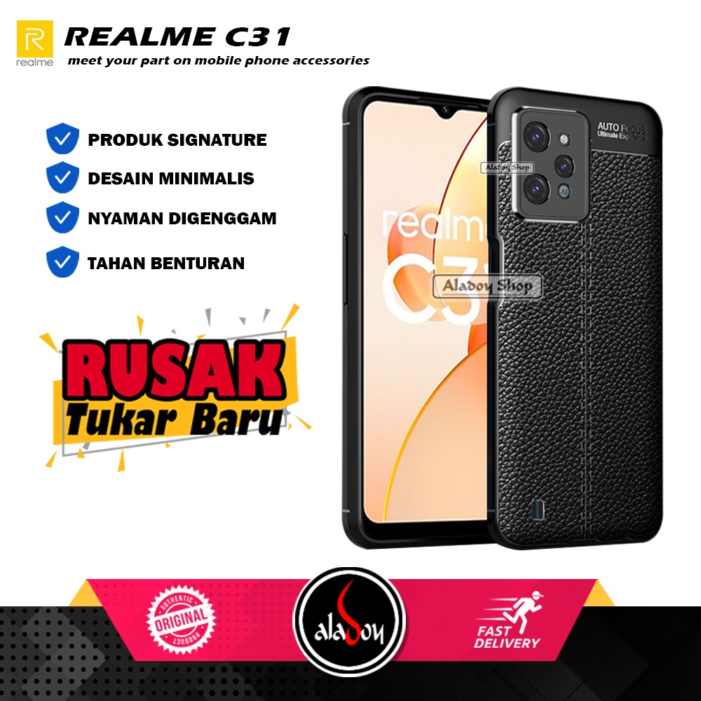 Case Realme C31 Ultra Slim Auto Focus Leather Premium Softcase