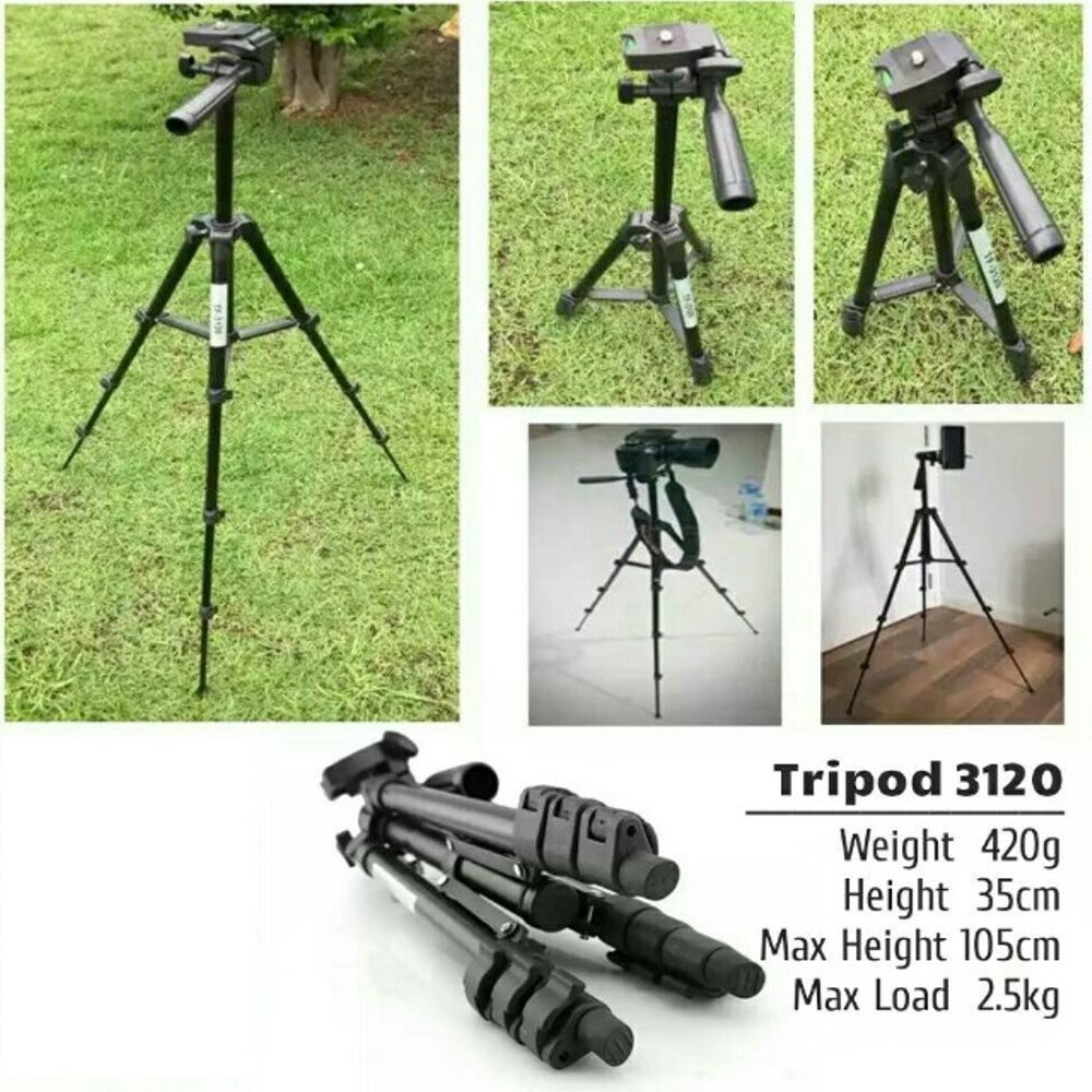 Tripod 3120 1M Black Tripod Camera Hp Kamera Free Holder U Pouch Digital 3Stand Smartphone Alumunium