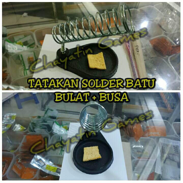 Kedudukan - Tatakan Solder Bahan Batu Model Bulat + Busa