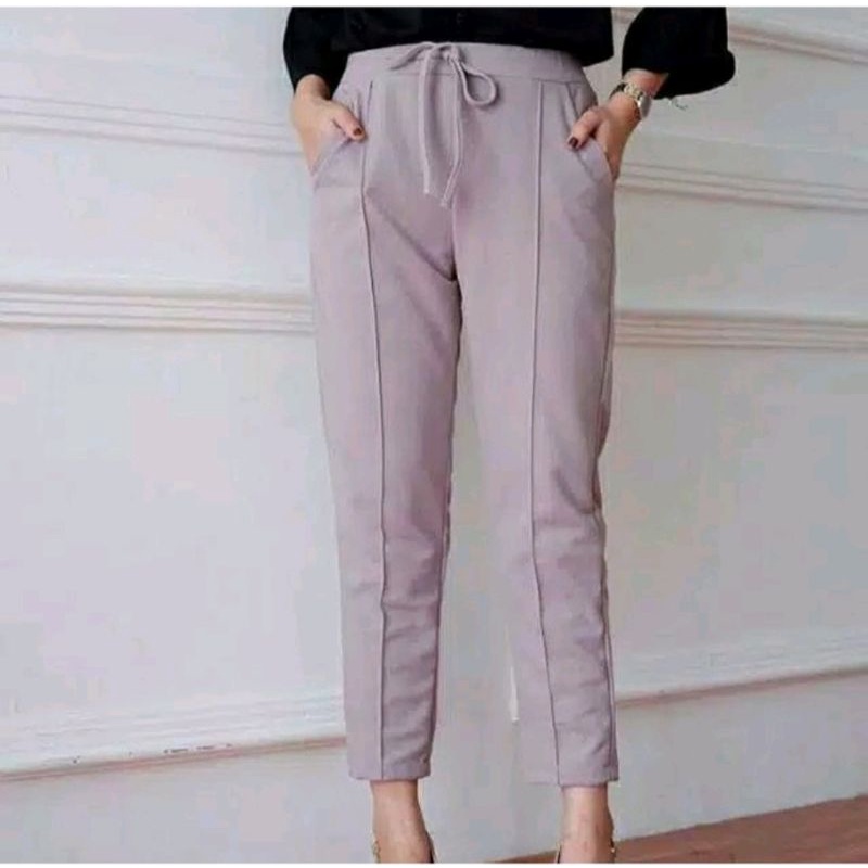 DOTY JUMBO PANTS CELANA PANJANG BAHAN MILANO SERA PANTS / RIBBONA